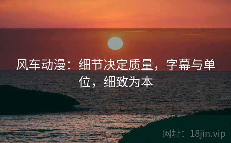 风车动漫:细节决定质量,字幕与单位,细致为本 风车动漫:细节决定质量,字幕与单位,细致为本